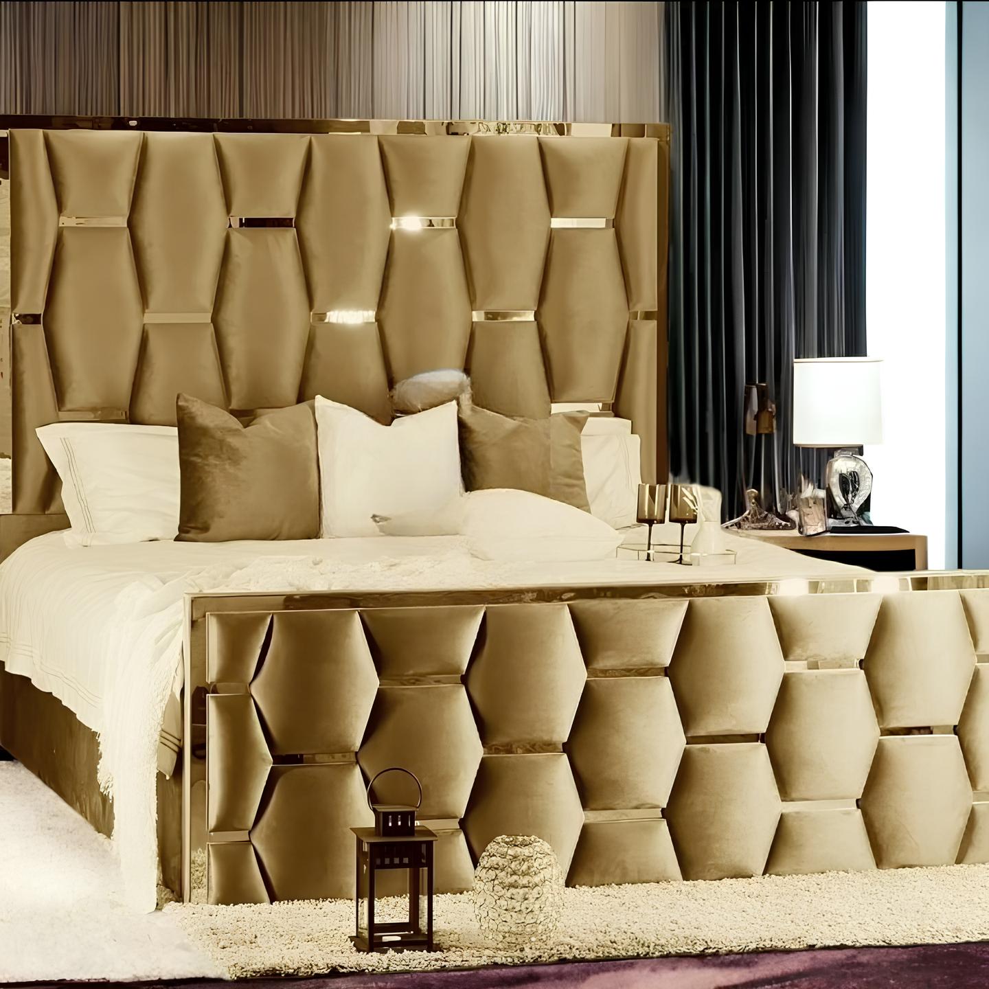 Hexagon Ottoman Storage Bed with Mattress