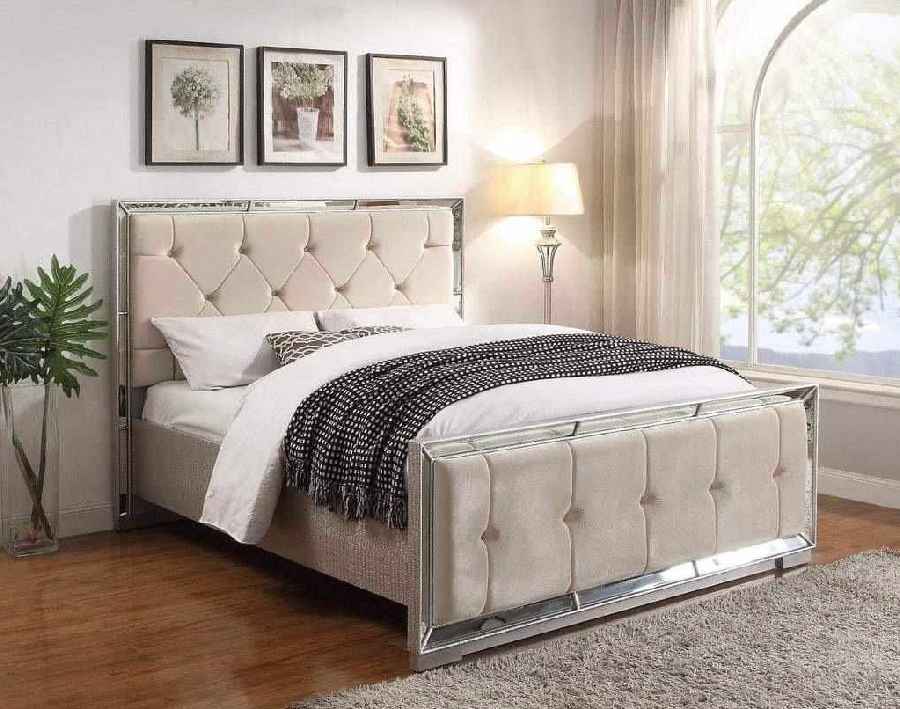 Velveteen Designer Storage Bed | Luxury Ottoman Bed