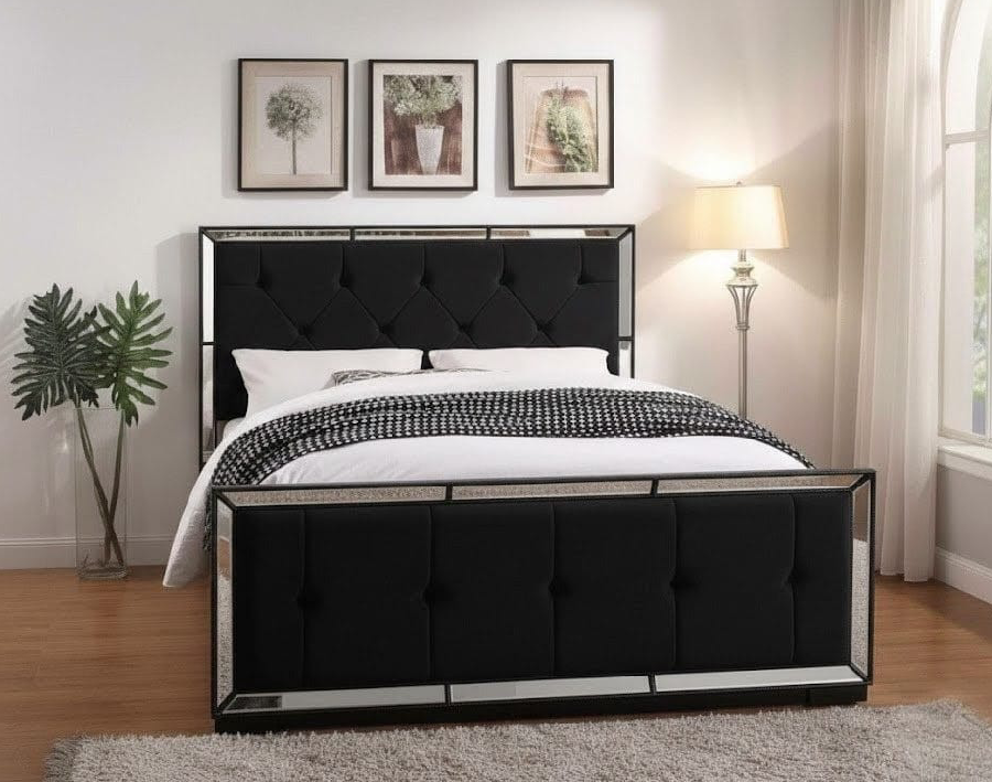 Velveteen Designer Storage Bed | Luxury Ottoman Bed