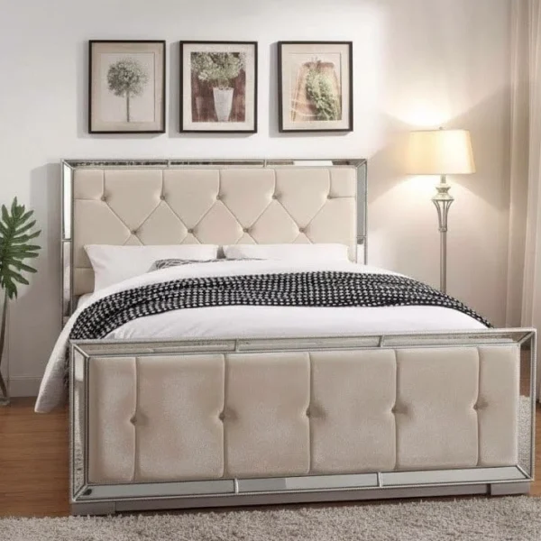 Velveteen Designer Storage Bed | Luxury Ottoman Bed