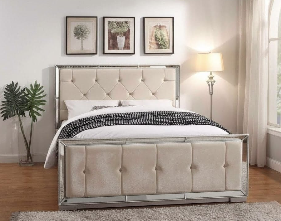 Velveteen Designer Storage Bed | Luxury Ottoman Bed