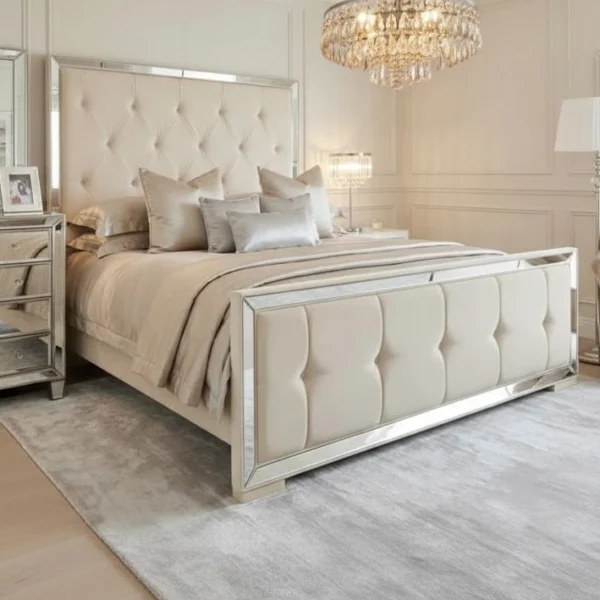 Velveteen Designer Storage Bed | Luxury Ottoman Bed