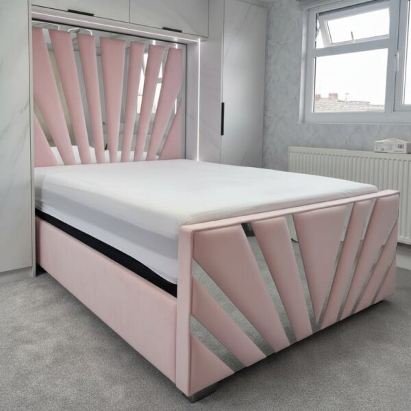 Sunrise Mirror Ottoman Storage Bed – Luxury Mirror Bed