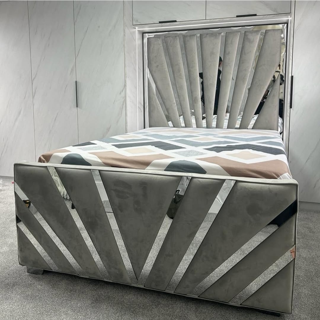Sunrise Mirror Ottoman Storage Bed – Luxury Mirror Bed