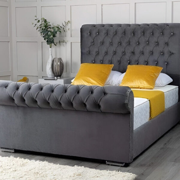 Velvet Vortex Ottoman Bed: Storage Solutions
