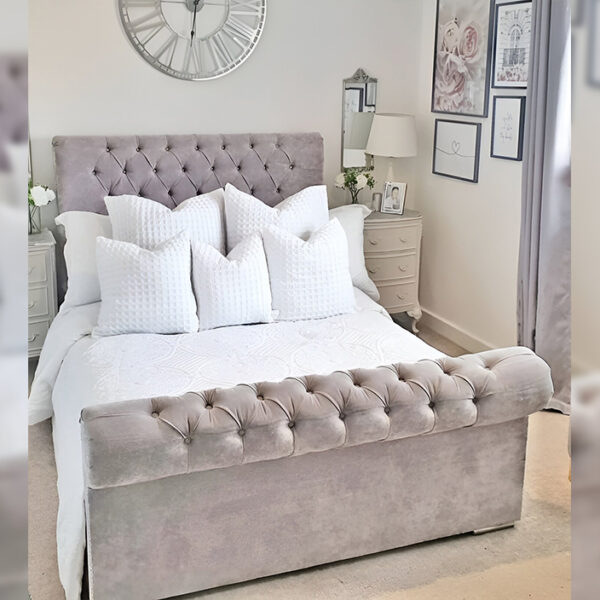 Velvet Vortex Ottoman Bed: Storage Solutions