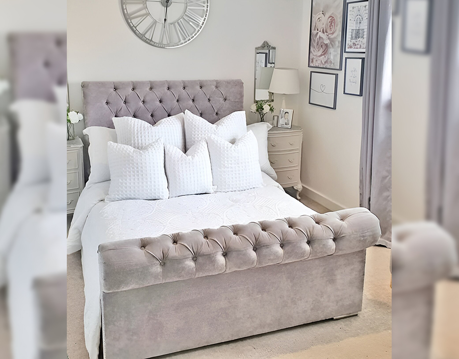 Velvet Vortex Ottoman Bed: Storage Solutions