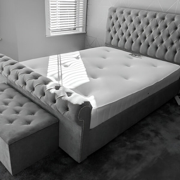 Velvet Vortex Ottoman Bed: Storage Solutions