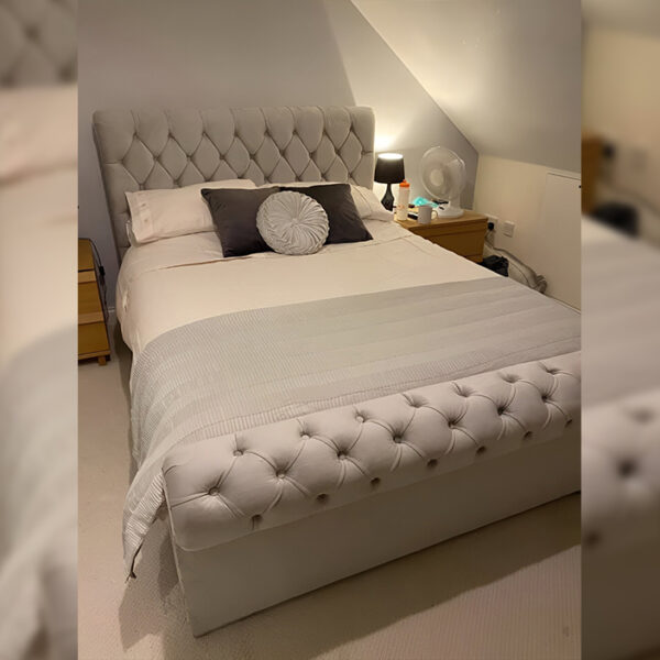 Velvet Vortex Ottoman Bed: Storage Solutions