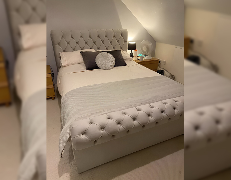 Velvet Vortex Ottoman Bed: Storage Solutions
