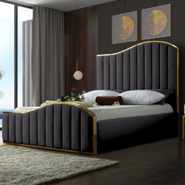 Royal Curve Ottoman Bed | Modern Upholstered Storage Bed